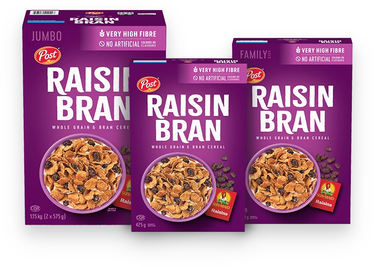Raisin Bran Cereal Boxes