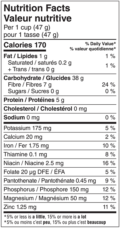 Shredded Wheat and Bran Spoonsize Nutrition Facts Sheet