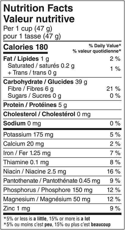 Shredded Wheat Original Spoon Size Nutrition Facts Sheet