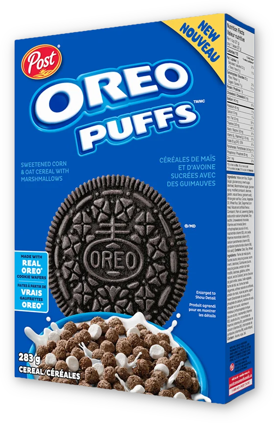 OREO PUFFS Cereal Box